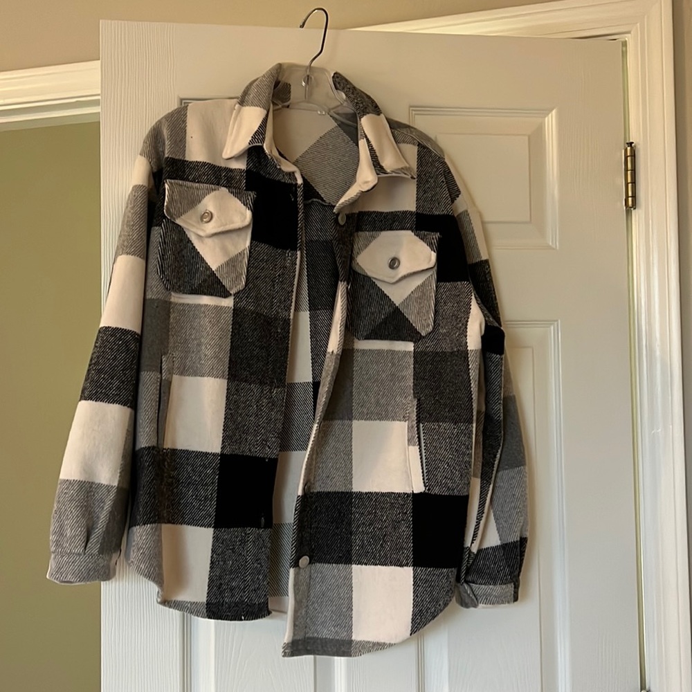Black and white shacket